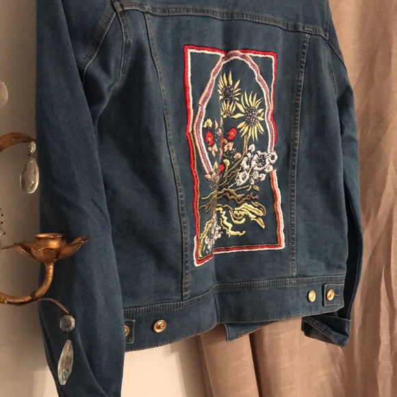 Embroidered Blue Jean Jacket - Picture 2 of 8